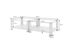 ML-Design Doppel Waschmaschinen Untergestell mit 2 Ablagen Weiß 128x54 cm Stahl< Waschmaschinen