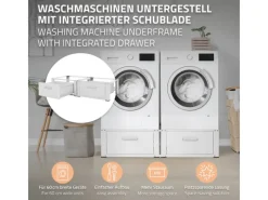 Online ML-Design Doppel Waschmaschinen Untergestell 2 Schubladen Weiß 128x53,5x31,5 cm