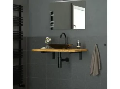 Outlet ML-Design 2Er Set Wandkonsole Winkel L-Form für Waschtisch 300x150 mm Schwarz