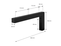 Outlet ML-Design 2Er Set Wandkonsole Winkel L-Form für Waschtisch 300x150 mm Schwarz
