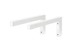 New ML-Design 2Er Set Wandkonsole Winkel L-Form für Waschtisch 350x150 mm Weiß Stahl