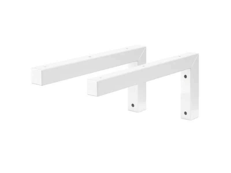 ML-Design 2Er Set Wandkonsole Winkel L-Form für Waschtisch 300x150 mm Weiß Stahl< Küchenregale