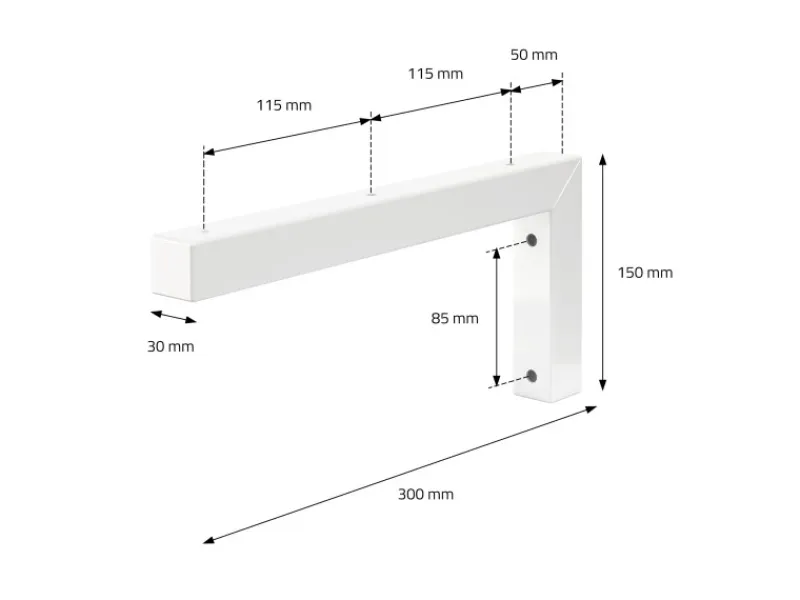 ML-Design 2Er Set Wandkonsole Winkel L-Form für Waschtisch 300x150 mm Weiß Stahl< Küchenregale