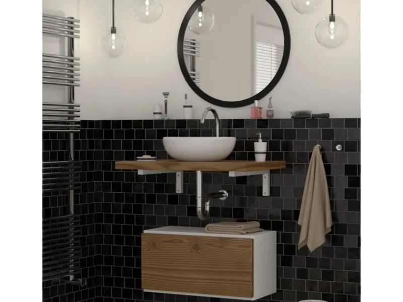 ML-Design 2Er Set Wandkonsole Winkel L-Form für Waschtisch 300x150 mm Weiß Stahl< Küchenregale