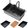 Clearance ML-Design Multifunktionale Spülbecken Edelstahl 80x46 cm Anthrazit Rechteckig