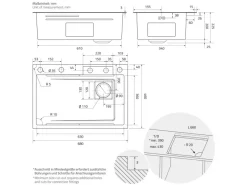 ML-Design Schneidebretter<Multifunktionale Spülbecken Edelstahl 68x46 cm Anthrazit Rechteckig