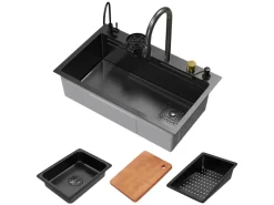 Sale ML-Design Multifunktionale Spülbecken Edelstahl 75x46 cm Anthrazit Rechteckig