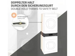 ML-Design Verbindungsrahmen für Waschmaschine mit Ausziehbarer Schublade Stahl< Waschmaschinen