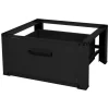 ML-Design Waschmaschinen Untergestell mit Schublade 63x54cm Stahl Schwarz 150kg< Waschmaschinen