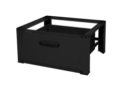 ML-Design Waschmaschinen Untergestell mit Schublade 63x54cm Stahl Schwarz 150kg< Waschmaschinen