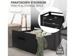 ML-Design Waschmaschinen Untergestell mit Schublade 63x54cm Stahl Schwarz 150kg< Waschmaschinen
