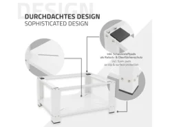 ML-Design Waschmaschinen Untergestell mit Ablage 63x54 cm Stahl Weiß bis 150kg< Waschmaschinen