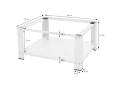 ML-Design Waschmaschinen Untergestell mit Ablage 63x54 cm Stahl Weiß bis 150kg< Waschmaschinen