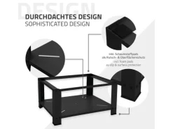 ML-Design Waschmaschinen<Waschmaschinen Untergestell mit Ablage 63x54cm Stahl Schwarz bis 150kg