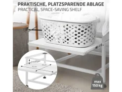 ML-Design Waschmaschinen<Waschmaschinen-Untergestell Ausziehbarer Ablage Weiß 62,5x53,5x45 cm