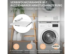 ML-Design Zwischenbaurahmen mit Wäscheleine 60,5x54,5cm Weiß für Waschmaschine< Waschmaschinen