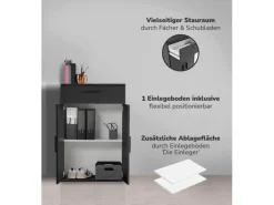 mokebo Midischrank in Anthrazit Der Praktische Mehrzweckschrank oder Aufbewahrungsschrank< Küchenschränke