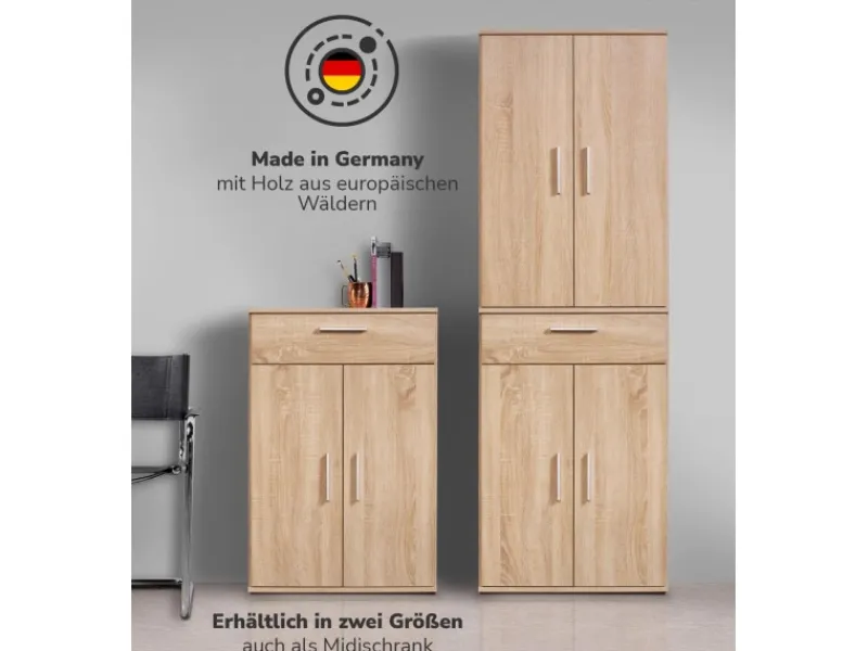 mokebo Midischrank in Braun Der Praktische Mehrzweckschrank oder Aufbewahrungsschrank< Küchenschränke