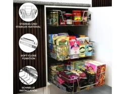 Monstershop Küchenschränke|Einbauküchen<2 x Ausziehbare Küchenschublade Für 50cm Breite Schränke