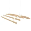 New Monstershop 1.2m Elfenbeinfarbener 6-Latten-Wäscheständer mit Deckenrollen