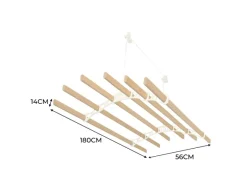 Monstershop Wäschetrockner<1.8m Elfenbeinfarbener 6-Latten-Wäscheständer mit Deckenrollen