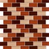 Mosaikmatte Glas Brick Braun Beige Mix 30 cm x 30 cm< Küchenrückwände