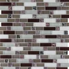 Mosaikmatte Glas Stein Bordo Grey White 30 cm x 30 cm< Küchenrückwände