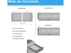 Küchenschränke<MS Beschläge Schubladenauszug 1 Paar SoftClose 400 mm 30 KG Schiene