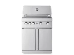 MyOutDoorKitchen Freistehender Gasgrill mit 4 Brennern und Infrarotbrenner Stainless Collection< Pfannen