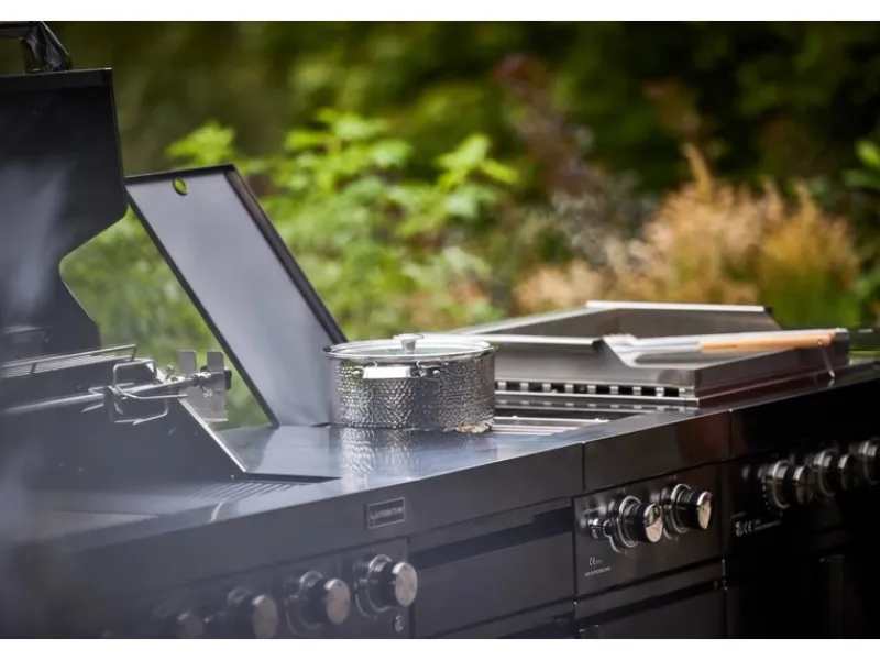 MyOutDoorKitchen Kücheninseln|Kochfelder<Modul mit Doppel Seitenbrenner Black Collection