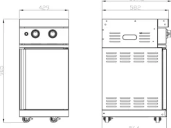 MyOutDoorKitchen Kücheninseln|Kochfelder<Modul mit Doppel Seitenbrenner Black Collection