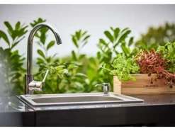 MyOutDoorKitchen Schneidebretter<Modul mit Spülbecken und Aufbewahrungsschrank Black Collection