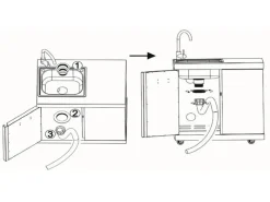 MyOutDoorKitchen Schneidebretter<Modul mit Spülbecken und Aufbewahrungsschrank Black Collection