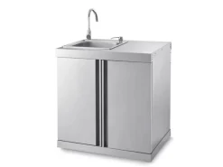 MyOutDoorKitchen Modul mit Spülbecken und Aufbewahrungsschrank Stainless Collection< Schneidebretter