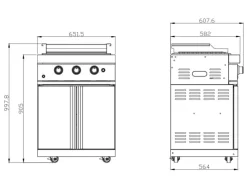 MyOutDoorKitchen Teppanyaki Modul Black Collection< Pfannen