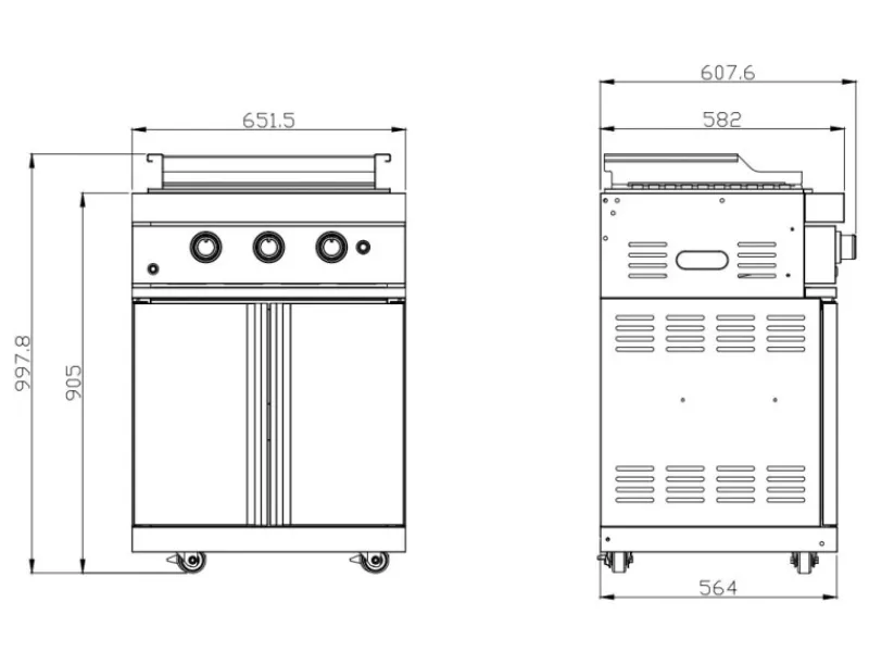 MyOutDoorKitchen Teppanyaki Modul Stainless Collection< Pfannen|Kochfelder