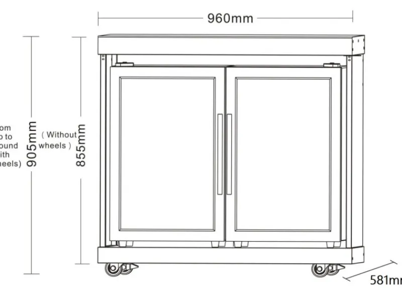 Hot MyOutDoorKitchen Zweitüriger Modul-Kühlschrank Stainless Collection