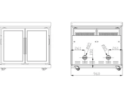 MyOutDoorKitchen Zweitüriger Modul-Kühlschrank Black Collection< Kühlschränke|Einbauküchen