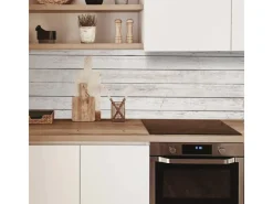 Kochfelder|Herde<MySpotti Küchenrückwand Profix Cucina Jona Holz 100 x 60 cm Eiche Nordic Weiss