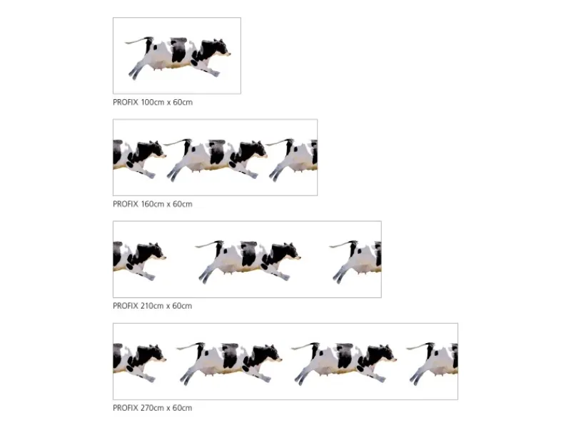 Küchenrückwände<MySpotti Küchenrückwand Profix Cucina Fliegende Kuh 270 x 60 cm Schwarz-Weiß