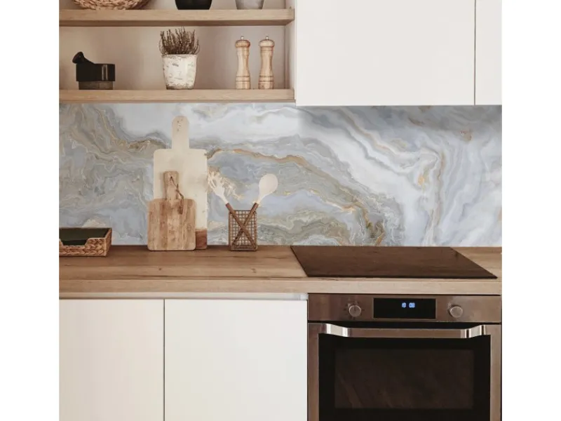MySpotti Küchenrückwand Profix Cucina Stig 270 x 60 cm Grau Marmoriert< Küchenrückwände