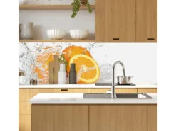 Küchenrückwände<MySpotti Küchenrückwand Profix Cucina Aqua 100 x 60 cm Gelb-Orange-Weiß