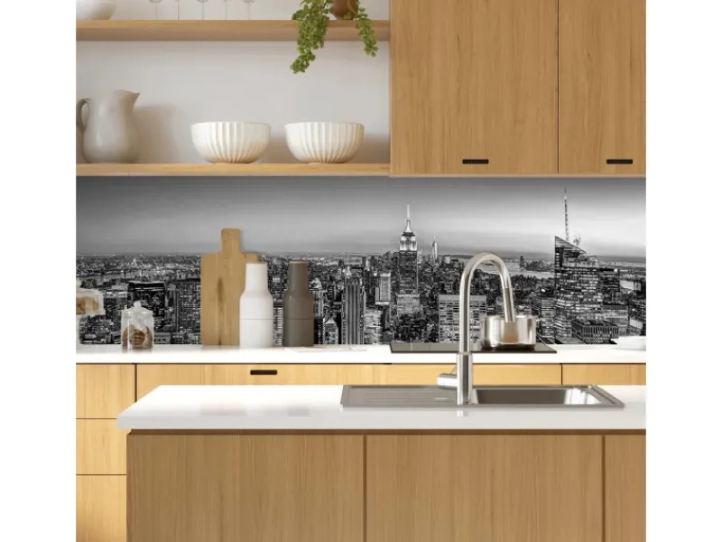 Outlet MySpotti Küchenrückwand Profix Cucina Lenni 210 x 60 cm Schwarz-Weiß