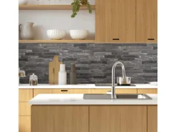 MySpotti Küchenrückwand Profix Cucina Black Brick 100 x 60 cm Stein Anthrazit< Küchenrückwände