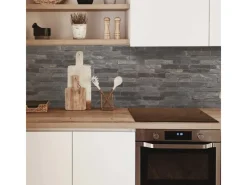 MySpotti Küchenrückwand Profix Cucina Black Brick 100 x 60 cm Stein Anthrazit< Küchenrückwände