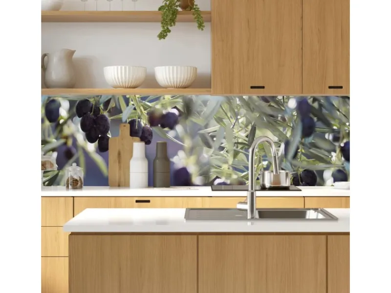 Outlet MySpotti Küchenrückwand Profix Cucina Olivenbaum 270 x 60 cm Lila-Blau