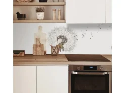 MySpotti Küchenrückwand Profix Cucina Dandelion 160 x 60 cm Weiß-Schwarz< Küchenrückwände