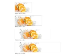 MySpotti Küchenrückwand Profix Cucina Aqua-Orange 210 x 60 cm Glasklar< Küchenrückwände