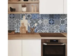 Küchenrückwände<MySpotti Küchenrückwand Profix Cucina Stefano 100 x 60 cm Blau-Weiß