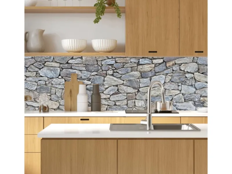 Best MySpotti Küchenrückwand Profix Cucina Massimo 100 x 60 cm Grau-Blau